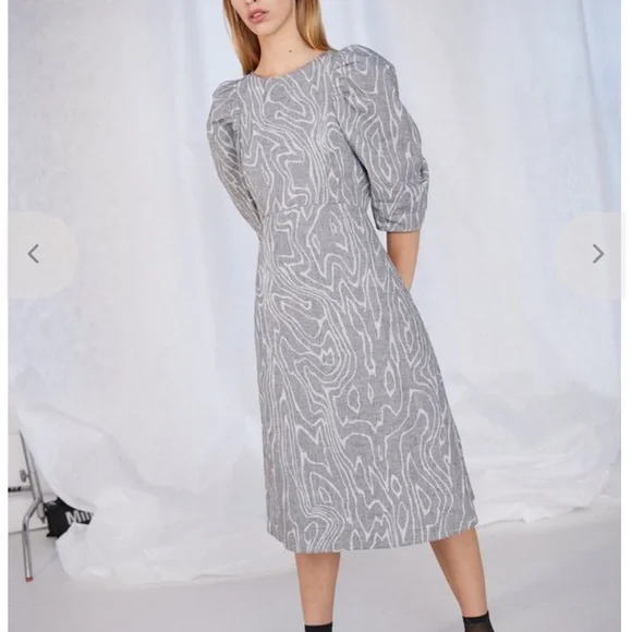 WHIT Glen check wood grey women’s size 2 dress - Picture 1 of 9